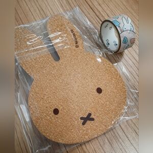 Miffy Cork Bunny Coaster (New)3 In A Set